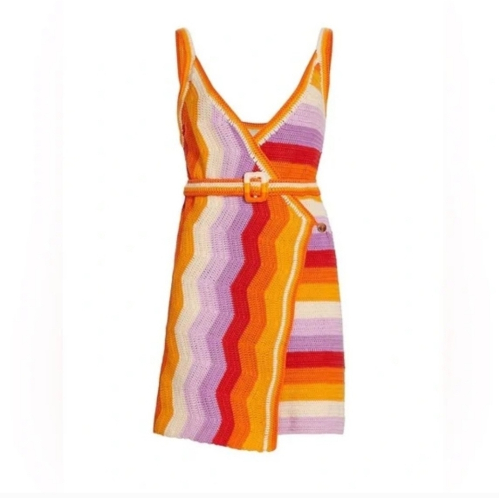 Colorful Striped Knit Crochet Farm Rio Dress XS/XXS